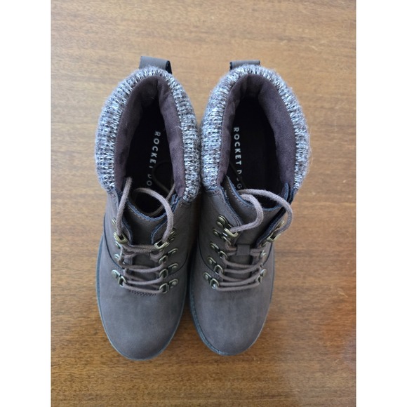 Rocket Dogs Lace Up Ankle Boots Womens 8 Brown Bootie Chunky Heel - Picture 7 of 11